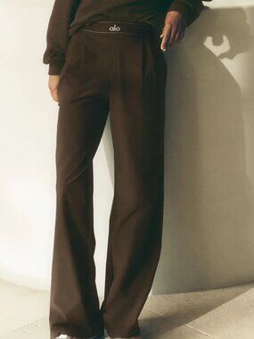 ALO Yoga Women's Coffee Brown Suit Pants 👑 Regular Size